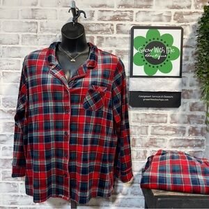 Secret Treasures Red and Blue Plaid Pajama Set